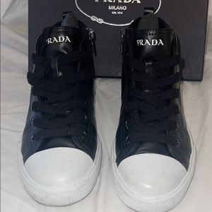 Girls black Prada sneakers